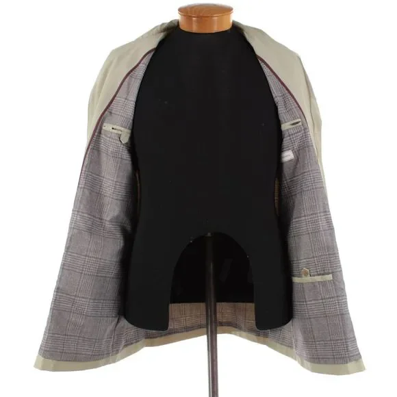 Luciano Barbera NWD Wool Blend Trench / Overcoat Size 50 (40 US) Solid Light Tan - Picture 7 of 14